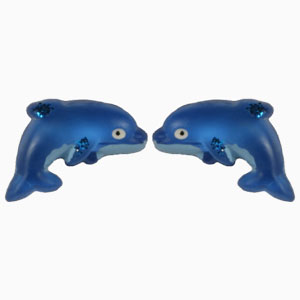 Boucles d'oreilles Fungie bleues