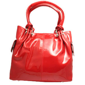 Sac port&eacute; &eacute;paule cuir Toscane IV rouge brillant