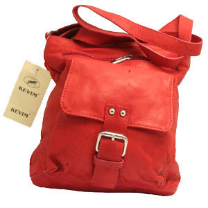 Sac port&eacute; &eacute;paule cuir Calabre II rouge